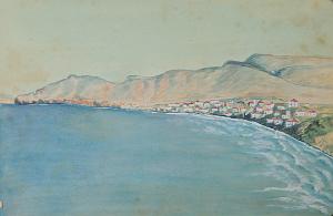 50 1929  LES PEINTURES GOUACHE DE MON GRAND PERE (5) CORAILLEURS ET PAIN DE SUCRE